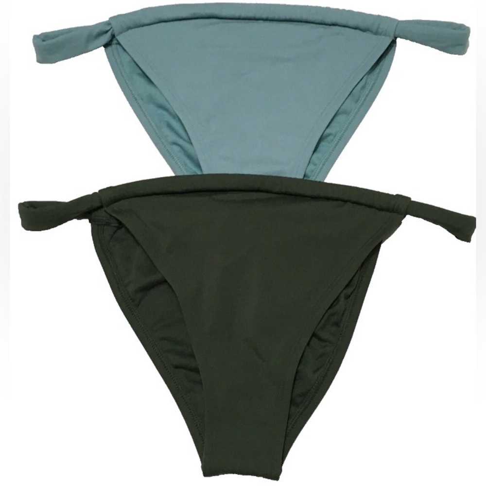 2 Shade & Shore M (8-10) 1-Dark Green 1-Green Low Rise High Leg Extra Cheeky